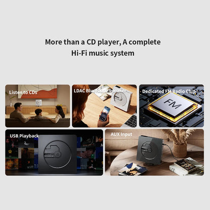 Portable CD Player with Bluetooth Speaker & FM Radio
