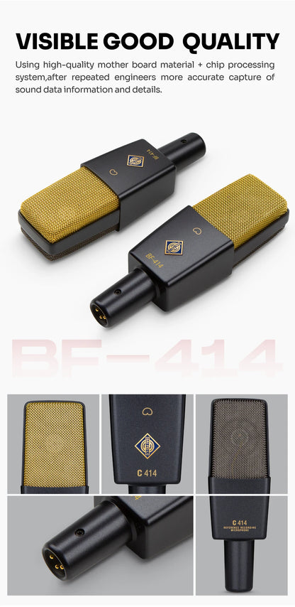Professional XLR Condenser Microphone with 34mm Diaphragm