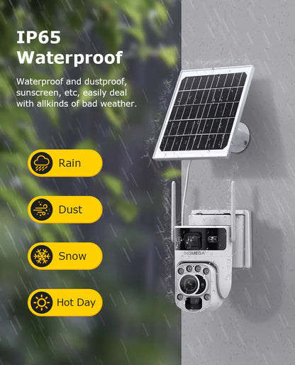 Black Smart 60X Zoom Solar WiFi Security Camera 128GB