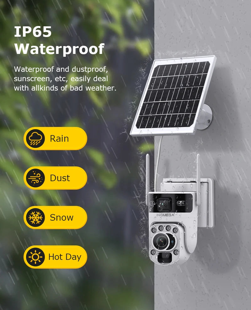 White Solar Powered 60X Zoom Security Camera with WiFi