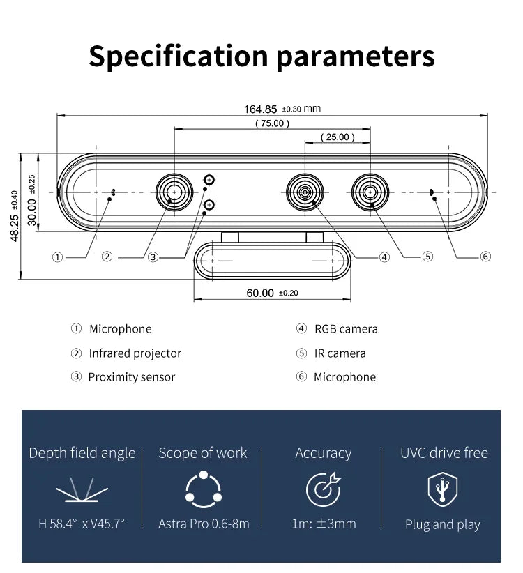 Professional 3D Depth Sensor for Drones Robots and AI Vision