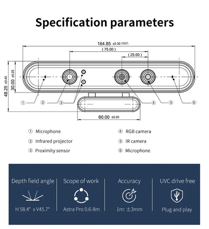 Professional 3D Depth Sensor for Drones Robots and AI Vision