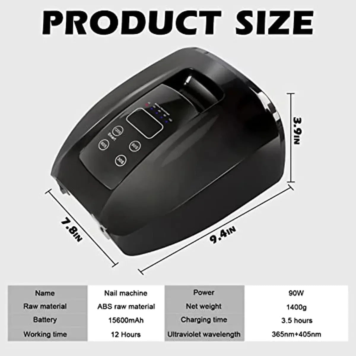 90W Rechargeable Cordless UV LED Nail Lamp