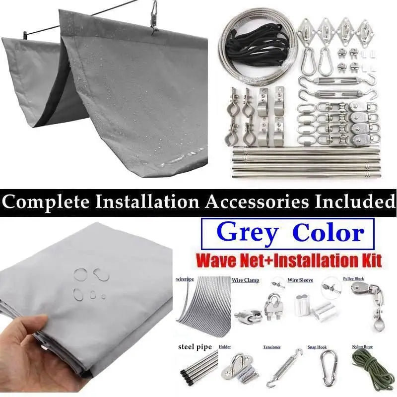 HDPE Grey Sun Shade Sail 3.5m x 3m Outdoor
