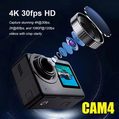 4K Waterproof Action Camera with 2.33" Touch Screen and WiFi