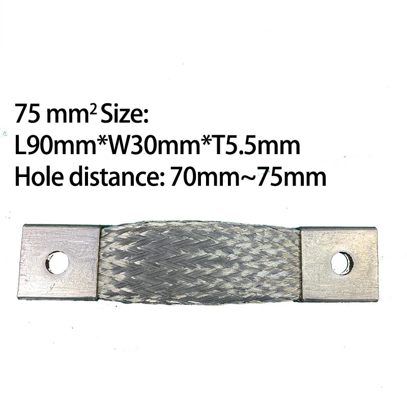 Copper Braided Bus Bar Connector Battery Strap M8 75mm²