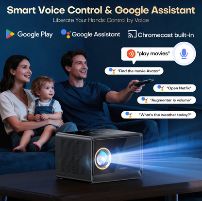 4000 ANSI 4K Smart Projector WiFi 6 Google TV