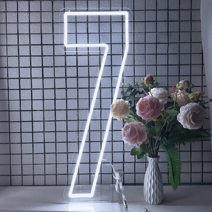 76cm 100cm LED Neon Number Light for Birthday or Wedding
