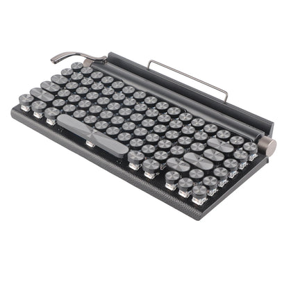 Wireless Mechanical Typewriter Keyboard with 83 Keys Black