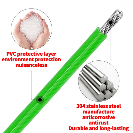 PVC Coated Steel Wire Rope 100m 4mm