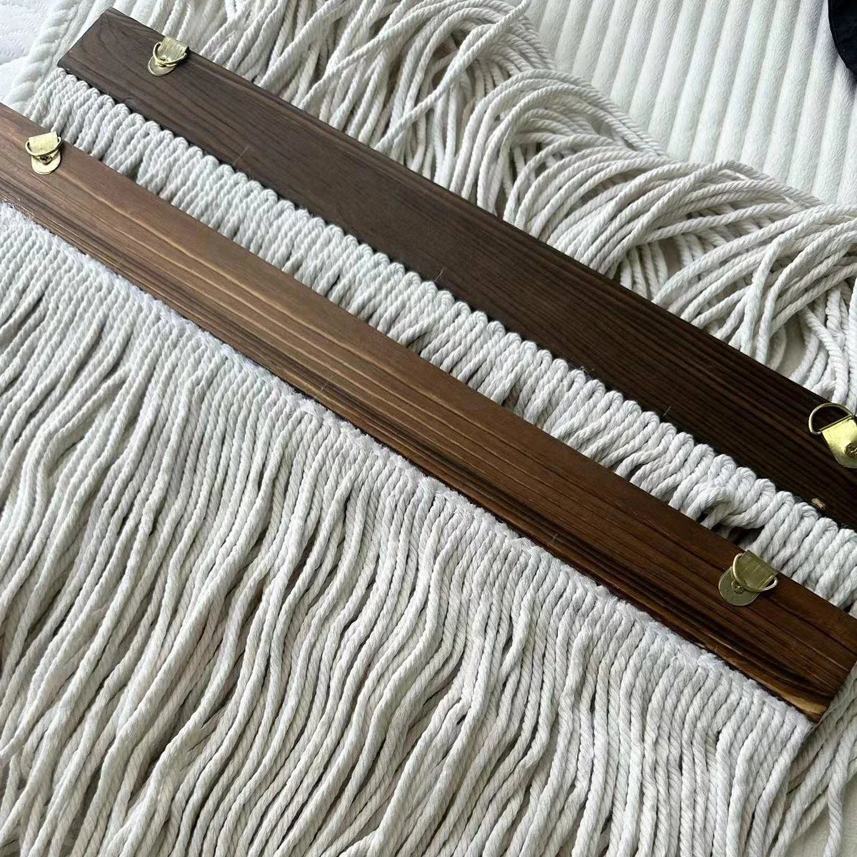 Green Boho Tassel Wall Tapestry Hand Woven Curtain Decor