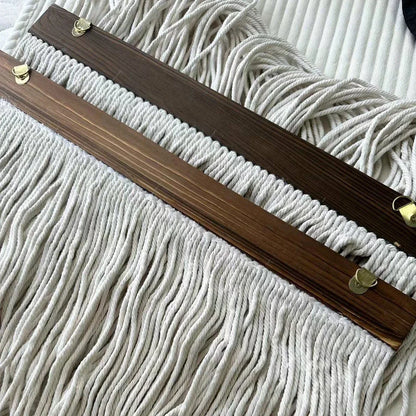 Green Boho Tassel Wall Tapestry Hand Woven Curtain Decor