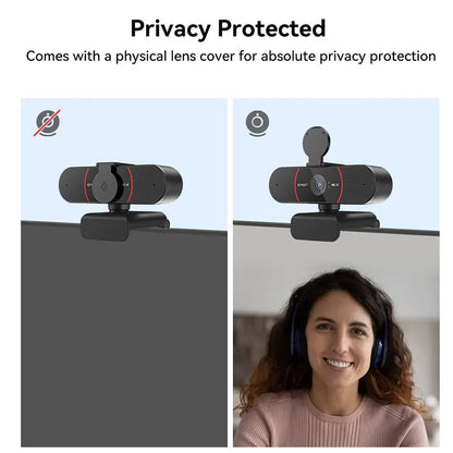 4K Streaming USB Webcam with Autofocus and Dual Microphones