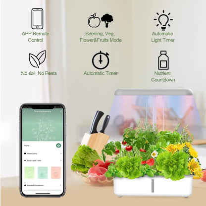 Smart Indoor Herb Garden Kit with LED Grow Light