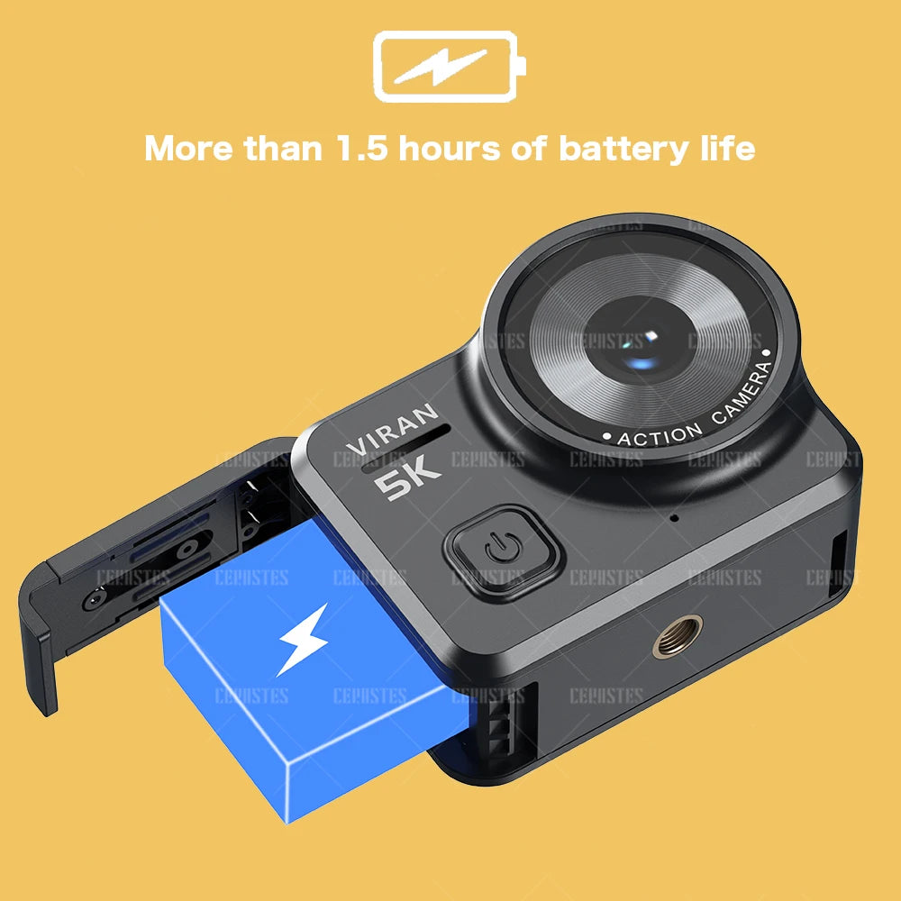 5K Action Cam with Motion Detection and Image Stabilization