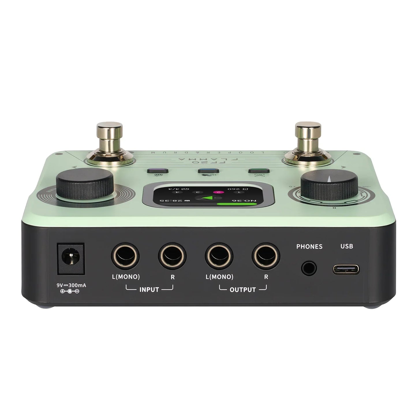 Compact Guitar Looper Pedal with 220 Rhythms and Headphone Jack