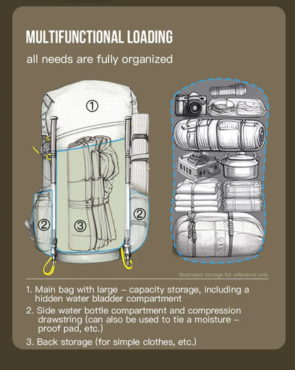 White 30L Lightweight Waterproof Hiking Backpack for Outdoor Adventures