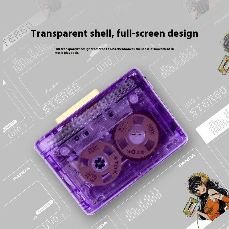 Purple Portable Cassette Player Retro Stereo