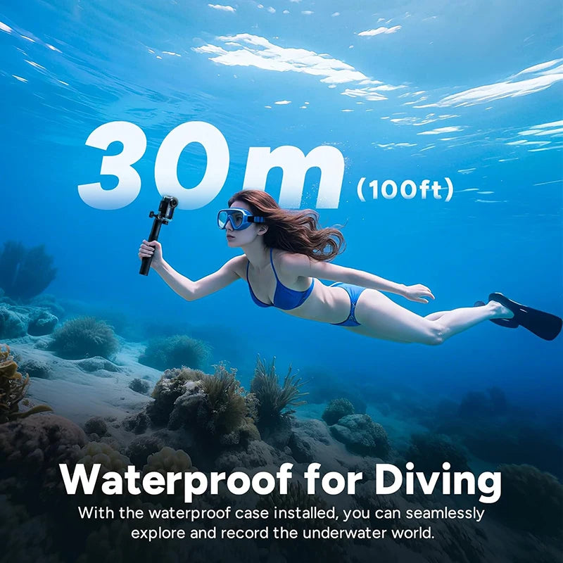 White 4K Action Camera with 135 Degree Wide Angle Lens