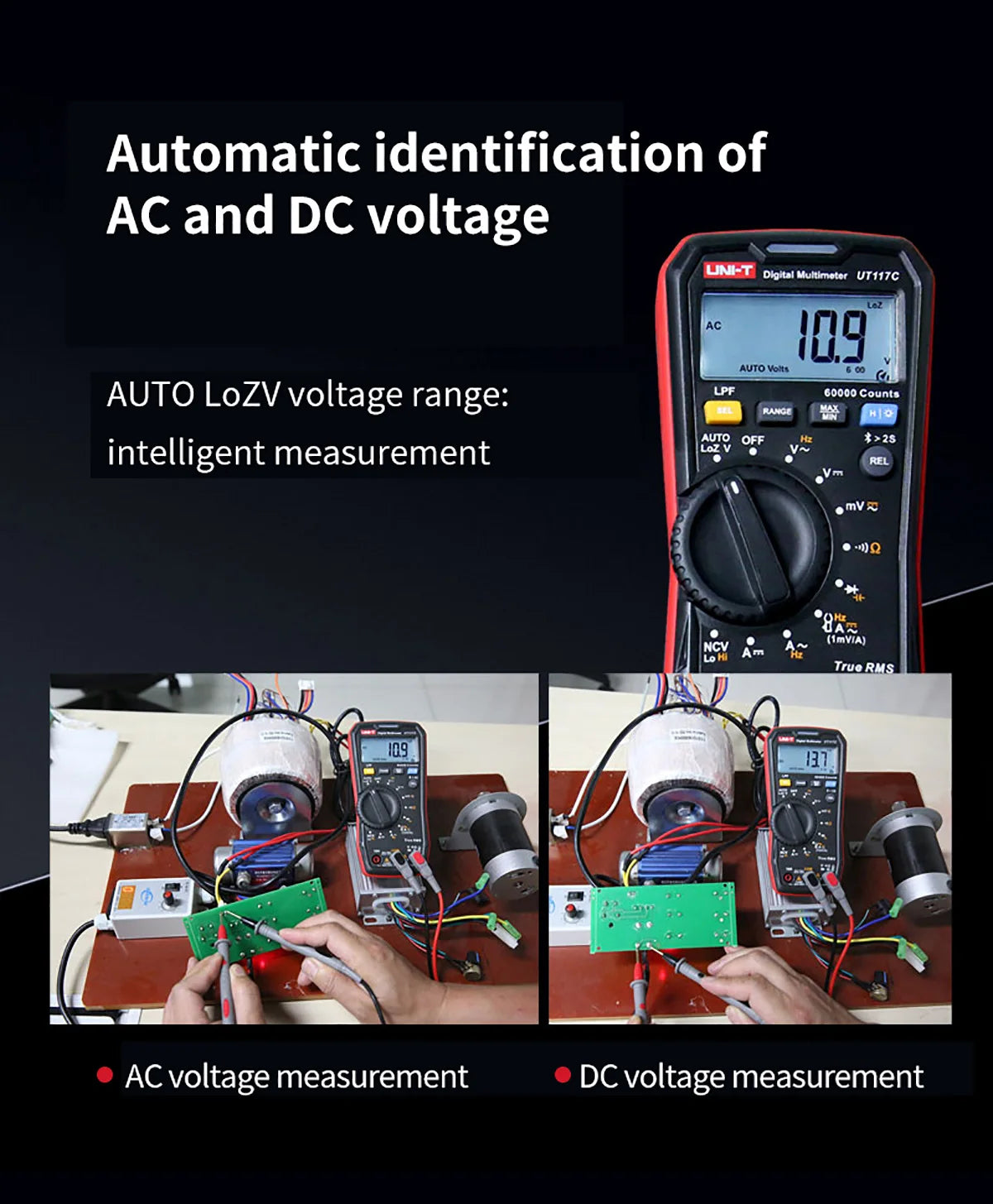Professional Digital Multimeter True RMS NCV Resistance Tester