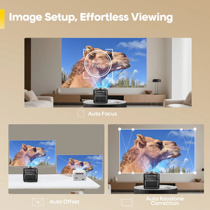 Portable Ultra Short Throw Projector 8K 1080p Auto Focus