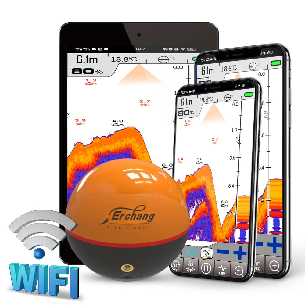 Smart Fishing Sonar 100M Depth WiFi App Control