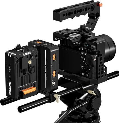 Professional Dual V-Mount Power Plate with Multiple Output Ports