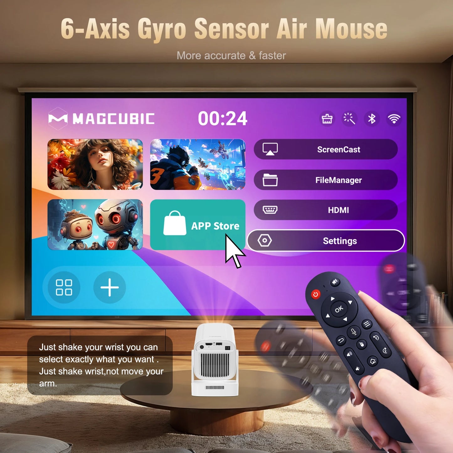 Mini Projector Auto Focus 4K 1080p with Android 11