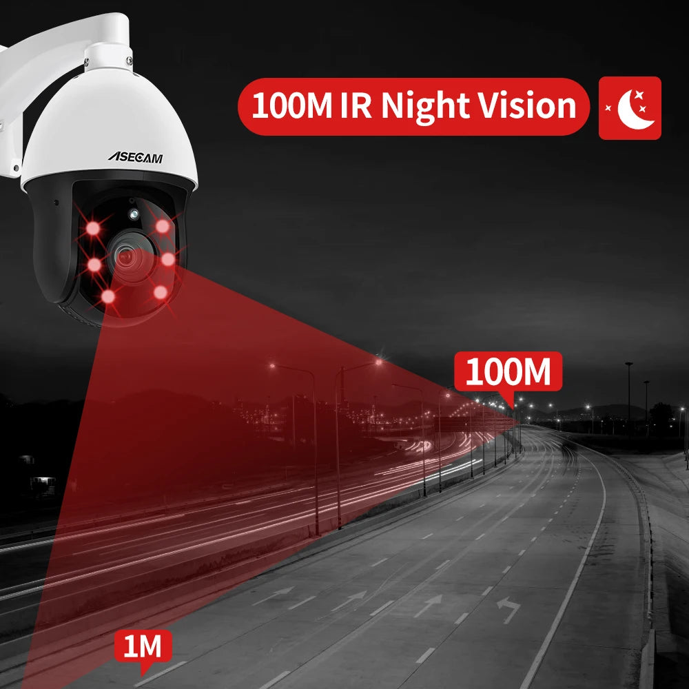 8MP 4K PTZ Security Camera 30X Zoom PoE