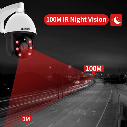 8MP 4K PTZ Security Camera 30X Zoom PoE