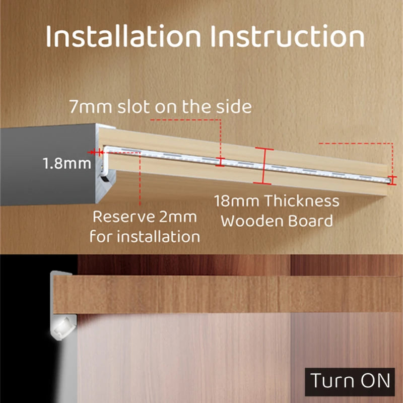 Recessed Closet Layer Strip Lights Silver 10pcs