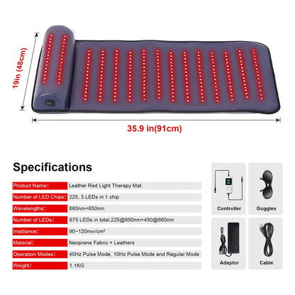 Portable Infrared Heat Massage Mat with 3D Neck Support: