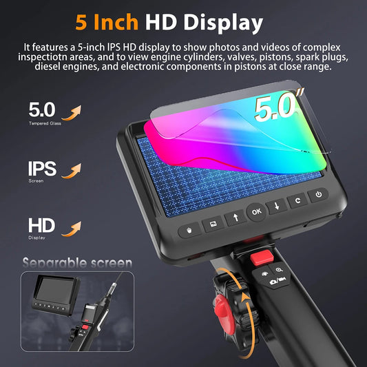 Portable 3.9mm Borescope with 210 Steering & LEDs