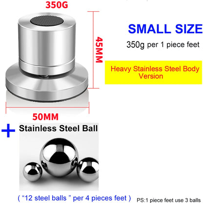 Adjustable Steel Isolation Feet for Audio Equipment 4-Pack