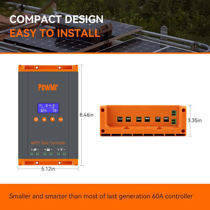 Smart 60A Solar Regulator for Lithium and Lead Acid Batteries