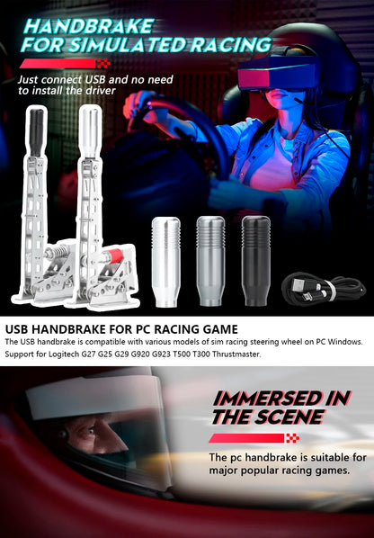 USB Sim Racing Handbrake with Adjustable Load Cell