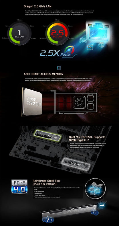 B550M Pro SE Motherboard M.2 SATA III DDR4