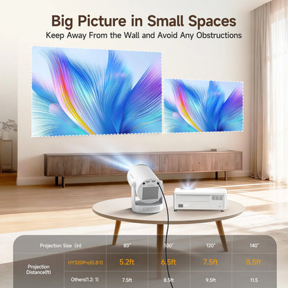 Native 1080P Android 14 Portable Projector Auto Focus