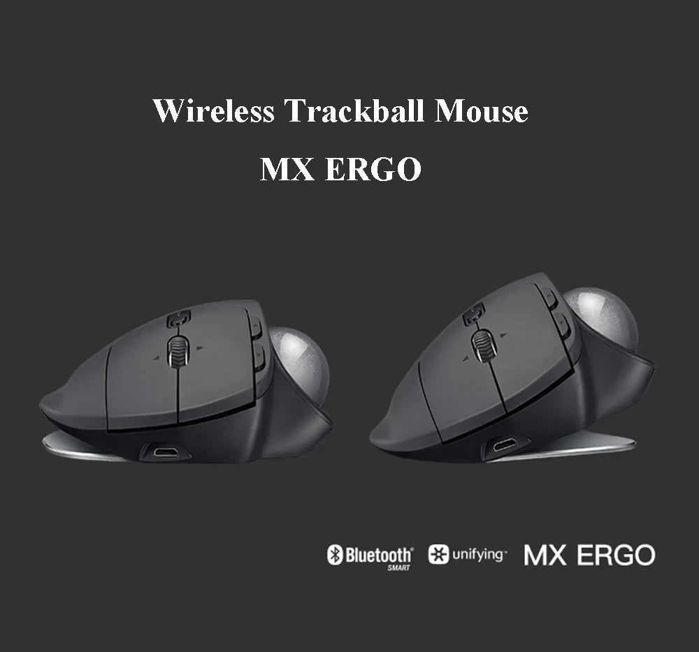 Wireless Ergonomic Trackball Mouse Adjustable Design Bluetooth