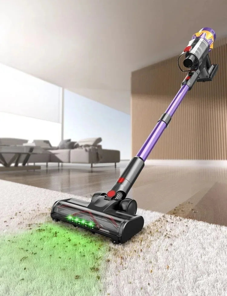 Purple 550W Handheld Wireless Vacuum with Touch Display