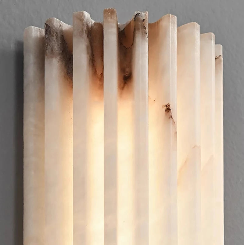 Modern 45cm Natural Marble LED Wall Sconce Warm Glow