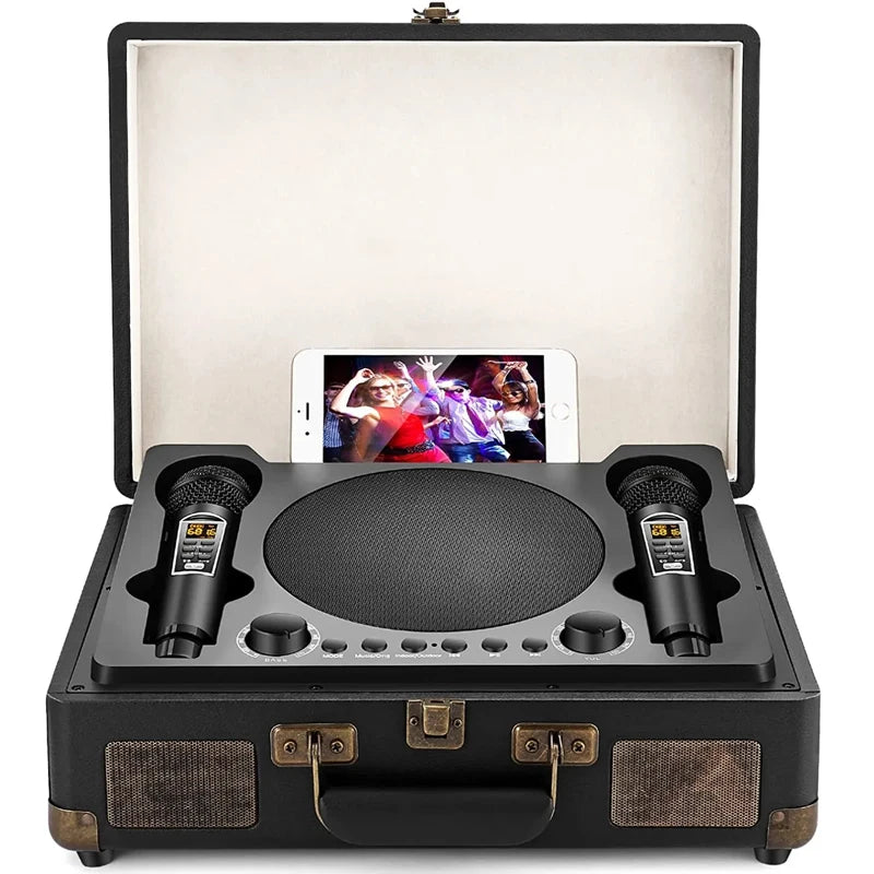 Portable Bluetooth Suitcase Speaker for Home and Outdoor Karaoke