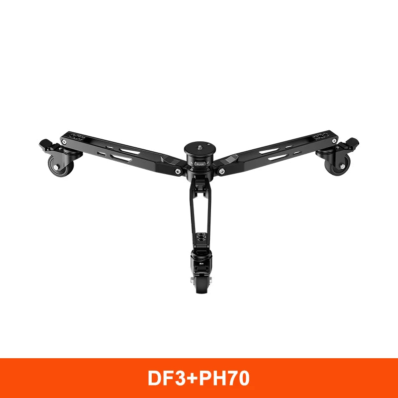 Aluminum Tripod Dolly 3-Wheel Foldable Base Quick Lock