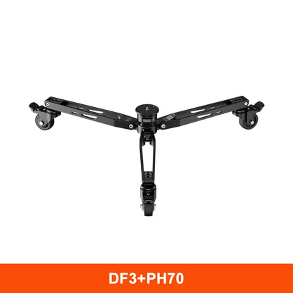 Aluminum Tripod Dolly 3-Wheel Foldable Base Quick Lock