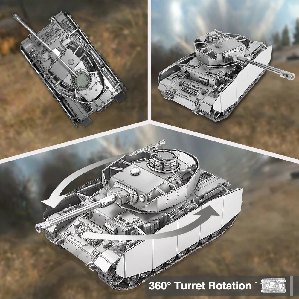 DIY 3D Metal Panzer IV Tank Model Brain Teaser Kit