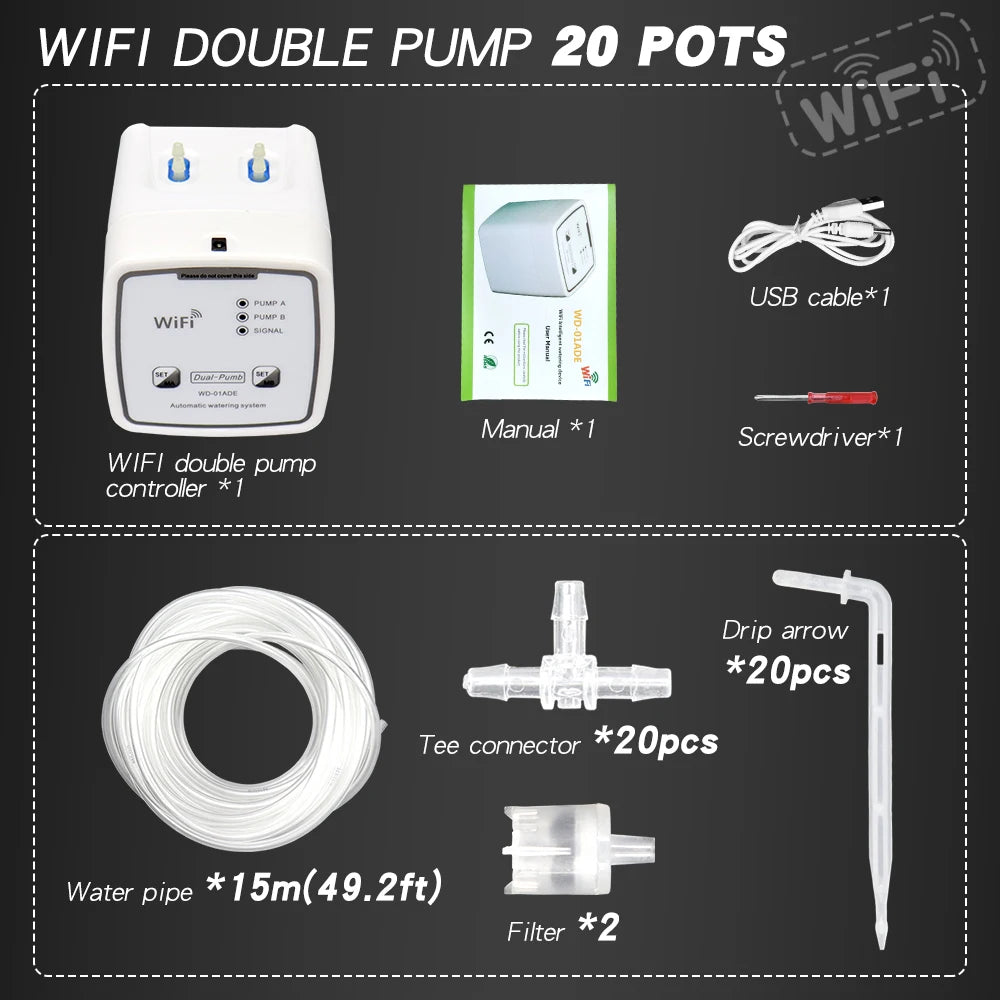 Smart WiFi Drip Irrigation System with Dual Pumps