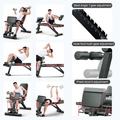 Adjustable Weight Bench Squat Rack Home Gym Equipment