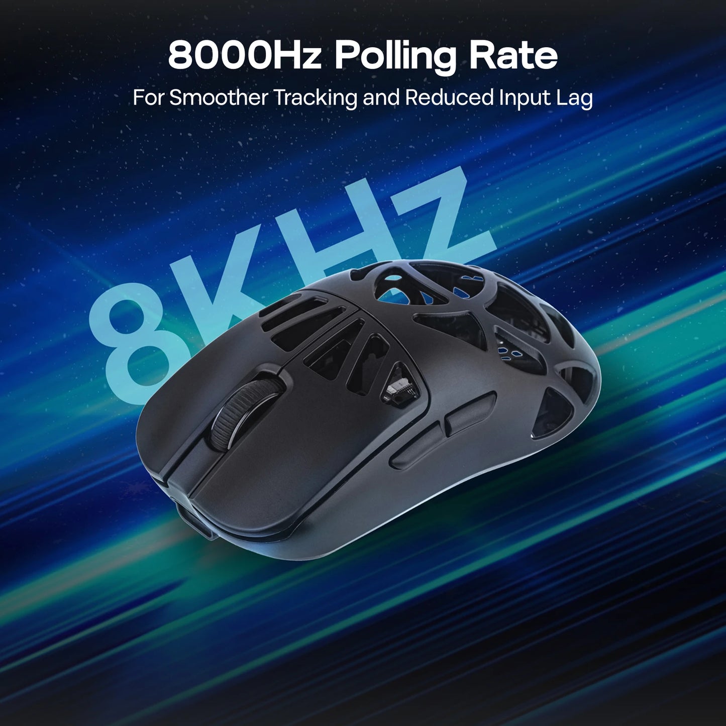 Wireless Gaming Mouse 30000 DPI Adjustable Sensor RGB Black