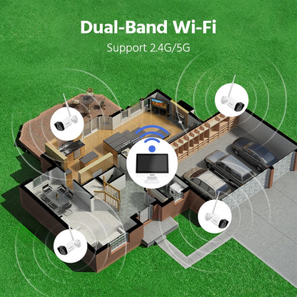 8MP Dual Camera WiFi Security System with Night Vision