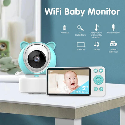 Smart WiFi Baby Monitor 1080P PTZ with 5-Inch Screen